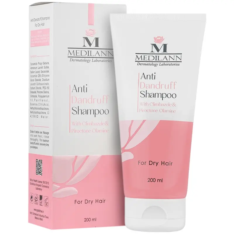 شامپو ضد شوره مدیلن مخصوص موهای خشک 200 میلی لیتر______ Medilann Anti Dandruff For Dry Hair Shampoo