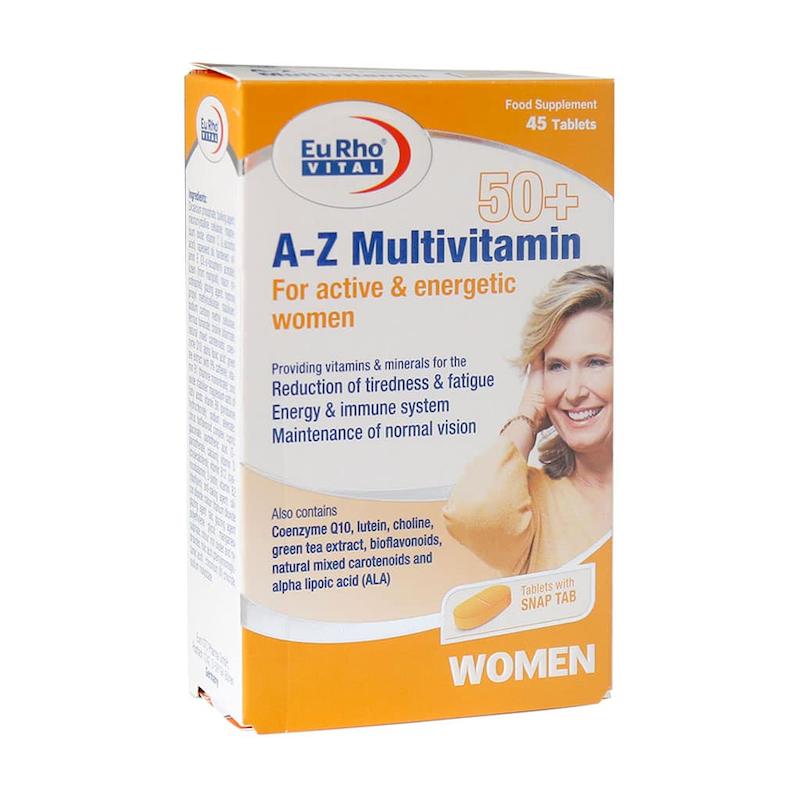 قرص A Z مولتی ویتامین بالای 50 سال بانوان یوروویتال 45 عدد --- Eurho Vital A Z Multivitamin 50+ For Women 45 Tabs