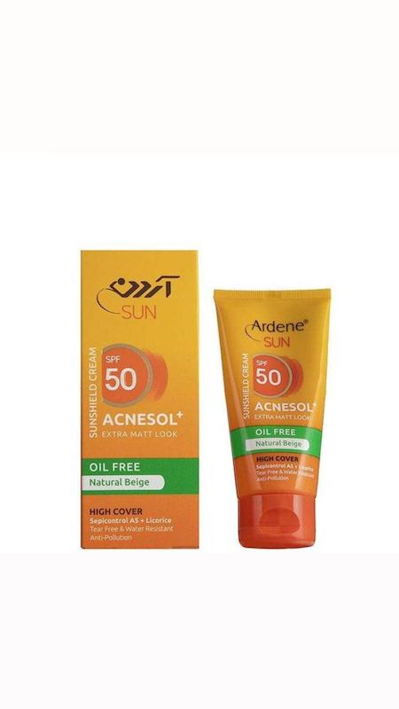 کرم ضد آفتاب آردن سان بژ طبیعی فاقد چربی وزن 50 گرم _____ Ardene Sun Natural Beige Sunscreen Cream 