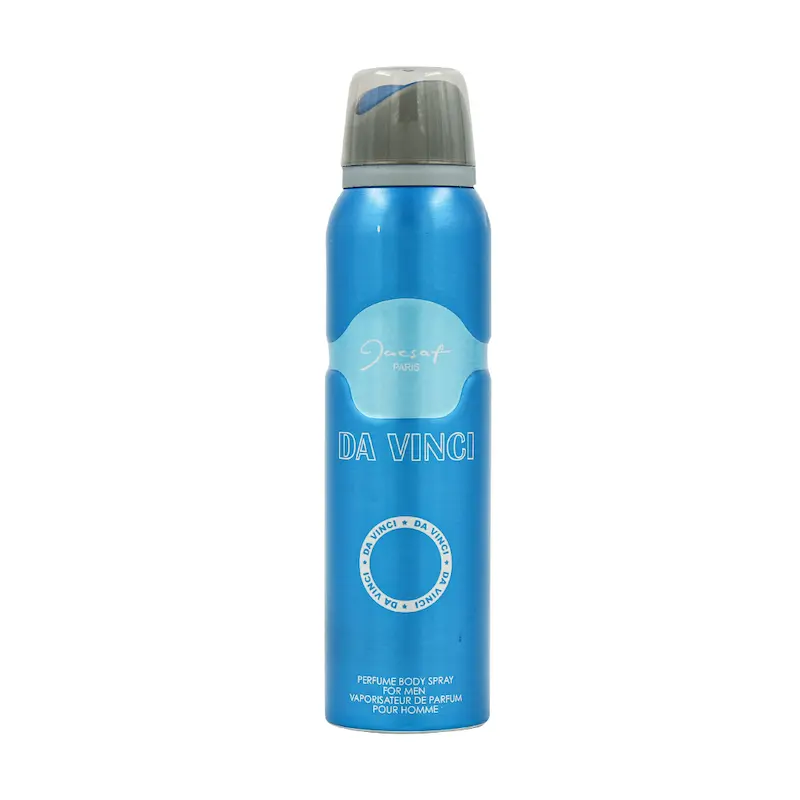 اسپری خوشبو کننده بدن مردانه ژک ساف مدل Da Vinci حجم 150 میلی لیتر ______ Jacsaf Da Vinci Body Spray For Men