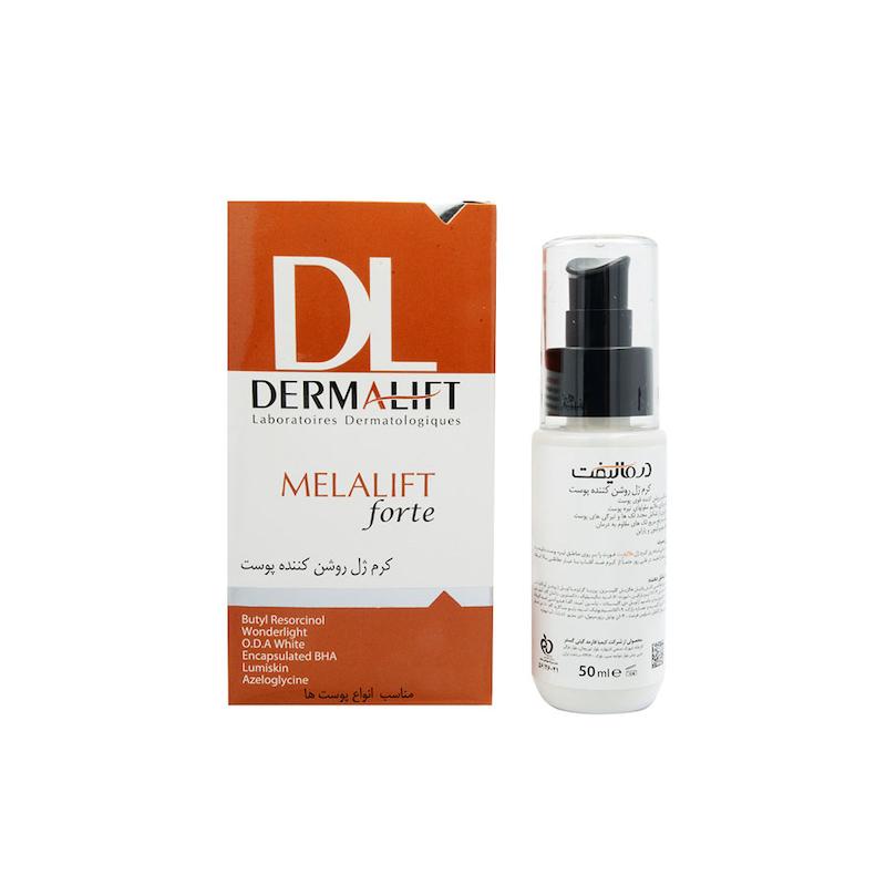 کرم ژل روشن کننده پوست ملالیفت درمالیفت مناسب انواع پوست 50 میلی لیتر Dermalift Melalift Fort Dipigmenting Cream Gel
