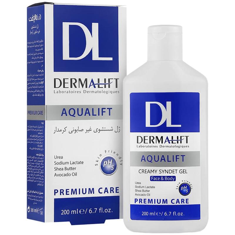 ژل شستشوی کرمدار پوست سیندت ژل آکوالیفت 200میلی‌لیتر درمالیفت______ Aqualift Creamy Syndet Gel   