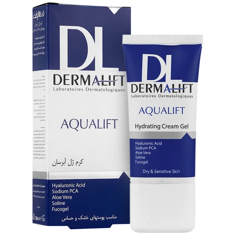 کرم ژل آبرسان آکوالیفت درمالیفت حجم ۵۰ میلی‌لیتر______   Aqualift Hydrating Cream Gel Dermalift