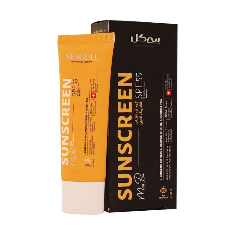 کرم ضد آفتاب آقایان سی گل SPF55 مناسب انواع پوست ۵۰ میلی لیتر _____ Seagull Sunscreen Cream Oil Free SPF 55 For Men 50 ml