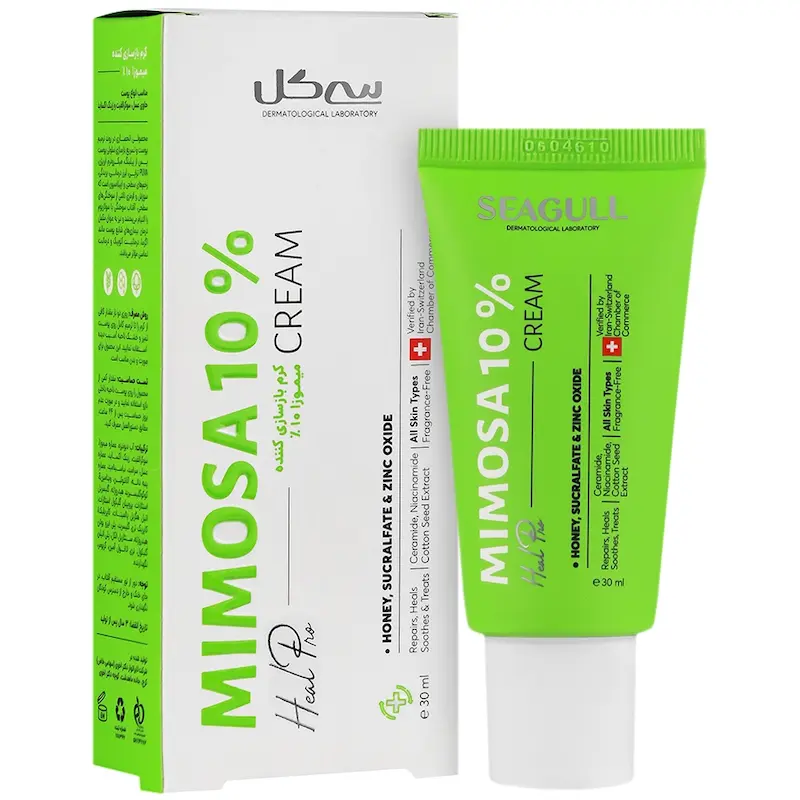 کرم میموزا 10 درصد سی گل بازسازی کننده پوست 30 میلی لیتر --- Seagull Mimosa 10% Healing Cream 30ml