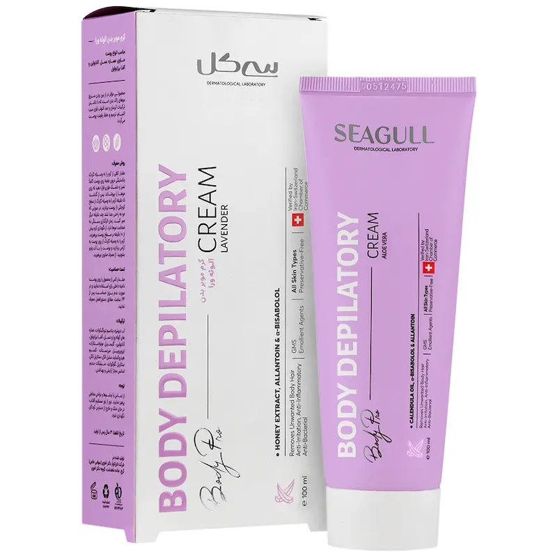 کرم موبر بدن حاوی آلوئه ورا سی گل 100 میلی لیتر --- Seagull Body Depilatory Cream With Aloe Vera 100 ml