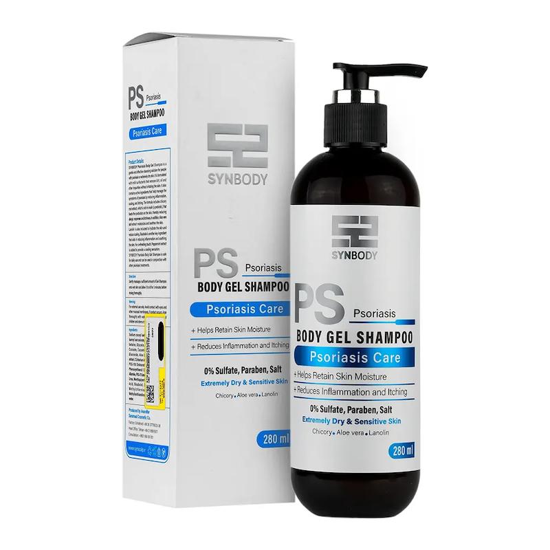 شامپو بدن پوست خیلی خشک ساین بادی حجم ۲۸۰ میلی‌لیتر________  Synbody PS Psoriasis Body Gel Shampoo Synskin