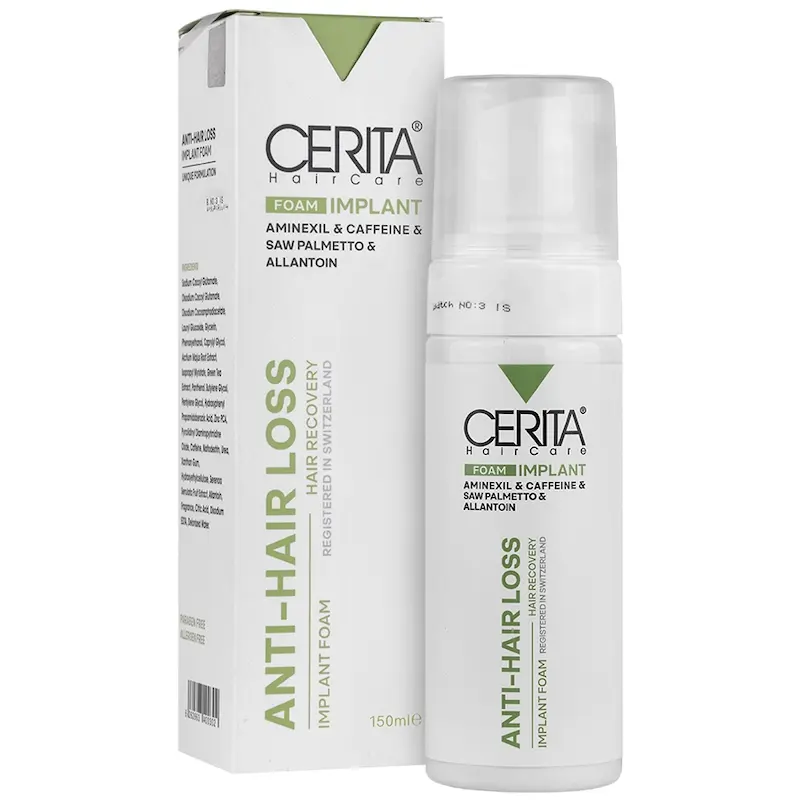 شامپو فوم ایمپلنت کاشت موی سریتا حجم ۱۵۰ میل________  Implant Foam Shampoo Cerita