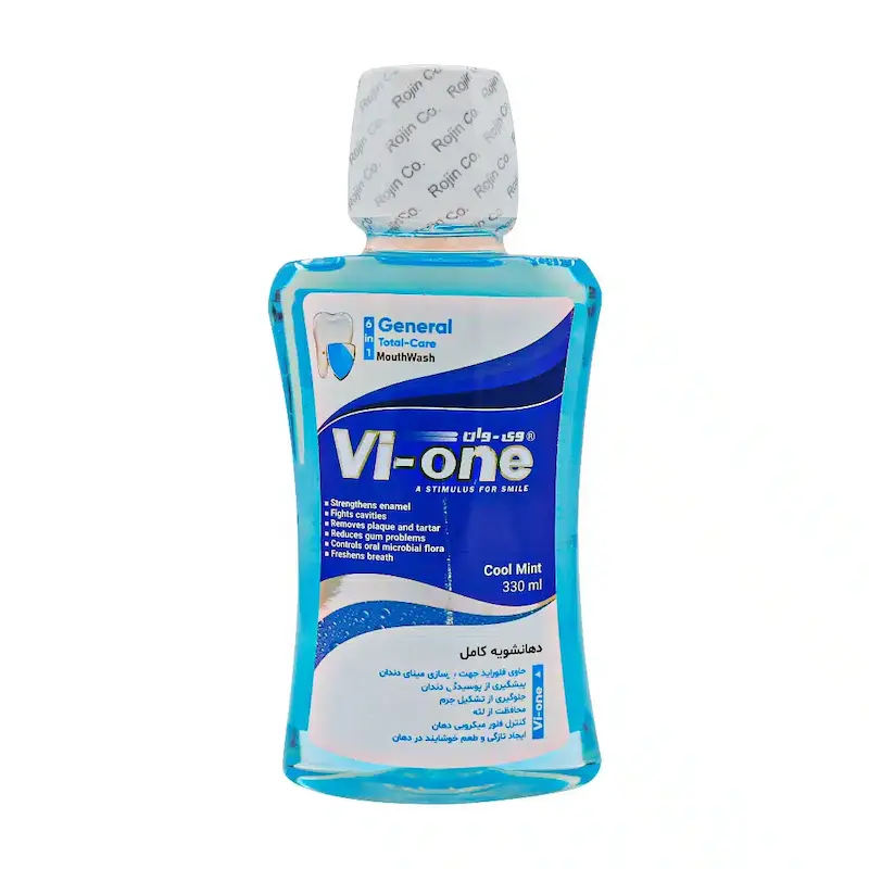 دهان شویه وی وان با عصاره اکالیپتوس مدل General Cool Mint حجم 330 میلی لیتر ___ Vi-one General Cool Mint Mouth Wash 330ml