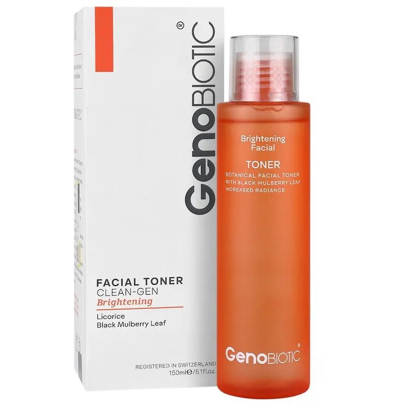تونر روشن کننده صورت کلین ژن ژنوبایوتیک حجم ۱۵۰ میلی‌لیتر _________   Clean Gen Brightening Facial Toner Geno Biotic