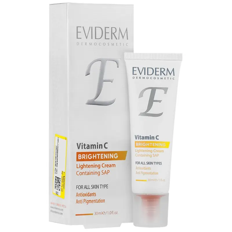 اویدرم کرم روشن کننده پوست ویتامین سی حجم ۳۰ میل_________  Vitamin C Brightening Cream Eviderm