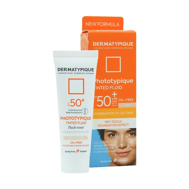 ضد آفتاب درماتیپیک SPF50 رنگی مناسب پوست خشک (رنگ روشن) ۵۰ میلی لیتر___