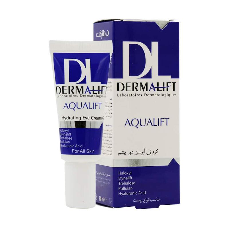 کرم ژل آبرسان دور چشم آکوالیفت درمالیفت 20 میلی لیتر ________Dermalift Aqualift Eye Cream Gel 20 Ml