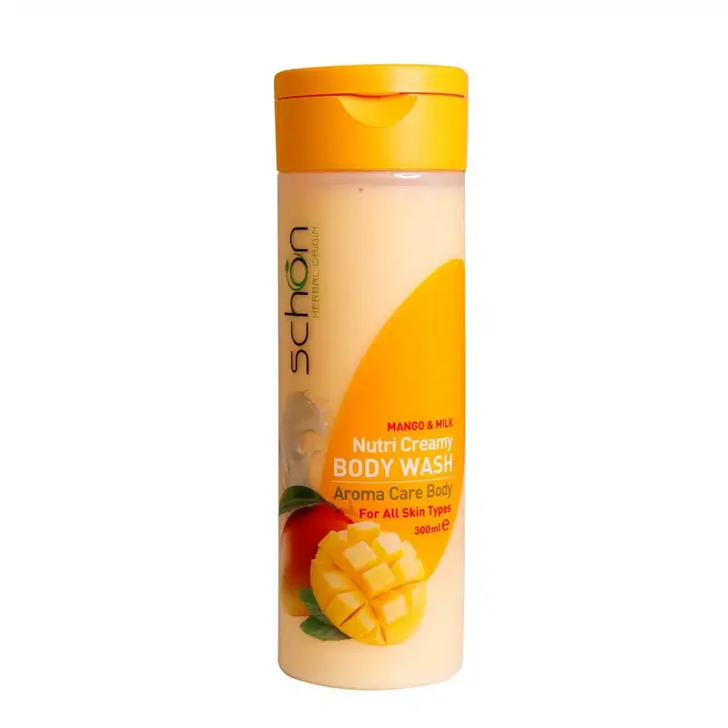 شامپو بدن کرمی شیر انبه شون مناسب انواع پوست 300 میلی لیتر_______ Schon Nutri Creamy Mango and Milk Body Wash for All Skin Types 300 ml