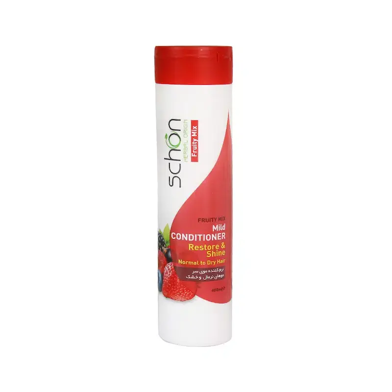 شامپو نرم کننده موی سر شون با عصاره میوه ای 400 میلی لیتر___________ Schon Emollient shampoo For Fruity Mix 400 Ml