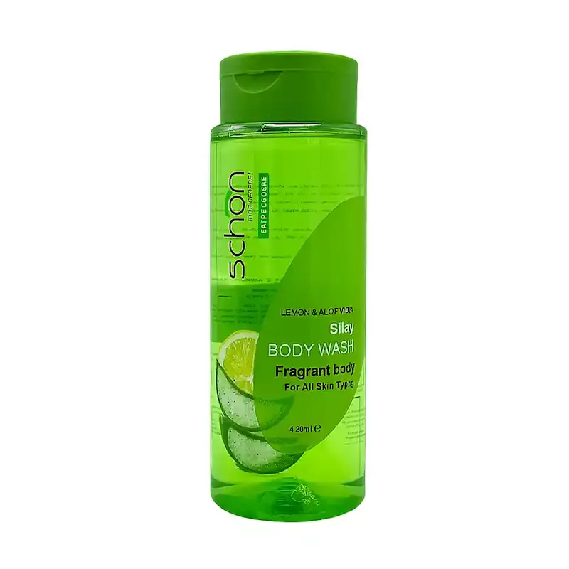 شامپو بدن لیمو و آلوئه ورا شون مناسب انواع پوست ۴۲۰ میلی  لیتر ___ Schon Lemon and Aloevera Extract Body Wash For All Skins ۴۲oml
