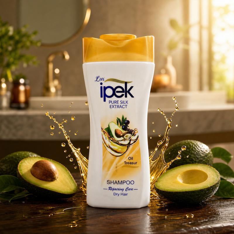 شامپو ایپک روغن آووکادو و روغن زیتون حجم 430 ميل___İpek Şampuan 430 ml Kuru Yıpranmış Saçlar Yağ Hazinesi