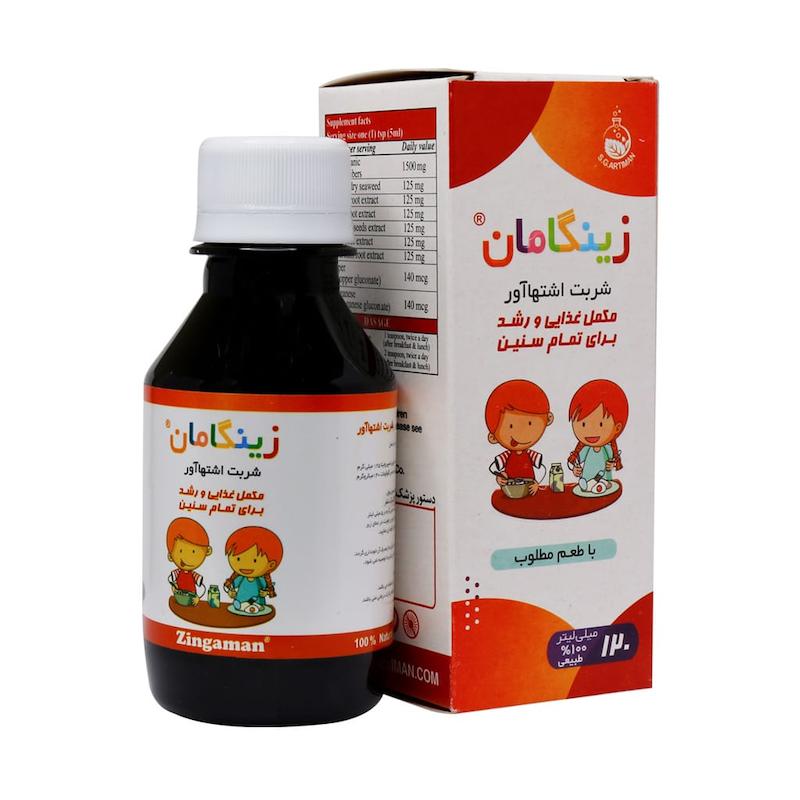 شربت زینگامان سلامت گستر آرتیمان ۱۲۰ میلی لیتر___Artiman Zingaman Apptizer Syrup 120 ml