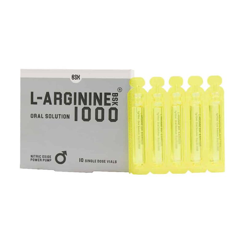 ویال ال آرژنین ۱۰۰۰ میلی گرم بی اس کی ۱۰ عدد___BSK L Arginine ۱۰۰۰ mg Vials 10 Pcs