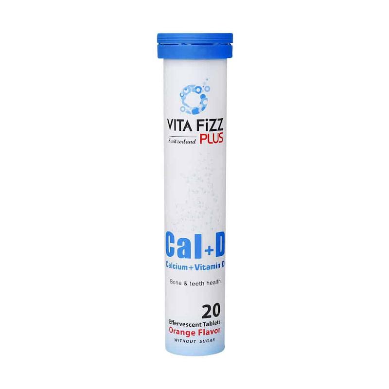 قرص جوشان کلسیم و ویتامین D ویتافیز پلاس ۲۰ عدد___Vita Fizz Plus Calcium And Vitamin D Y Effervescent Tablets