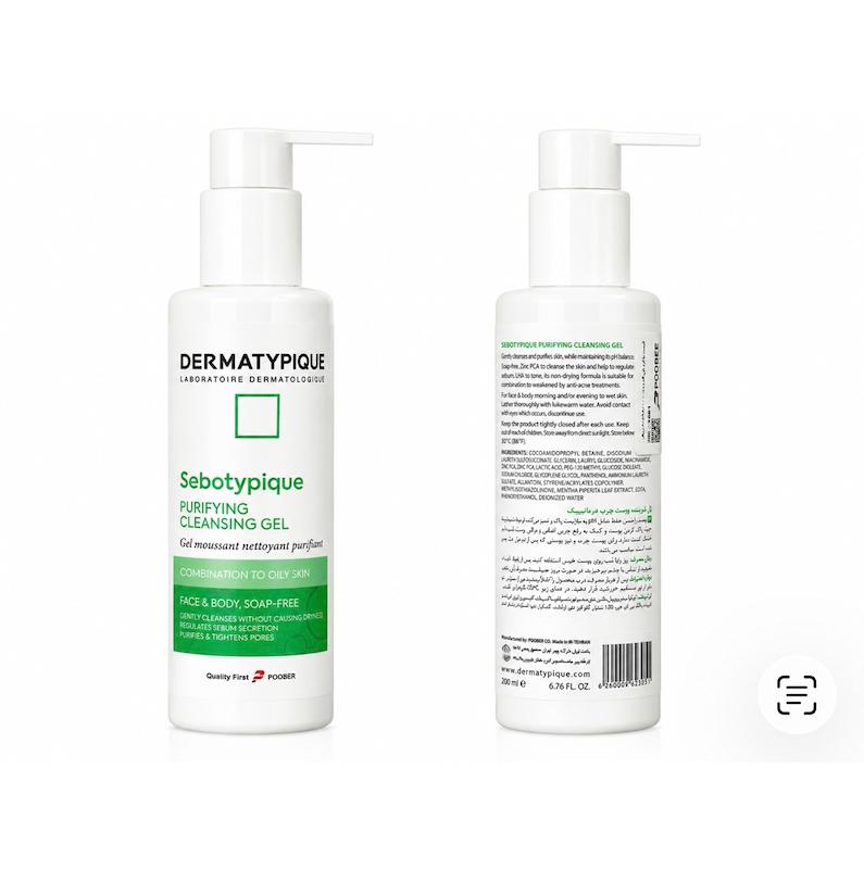 ژل شست‌وشوی پاک‌کننده سبوتیپیک درماتیپیک حجم ۲۰۰ میلی‌لیتر_________  Dermatypique Sebotypique Purifying Cleansing Gel for Combination to Oily Skin – 200 ml
