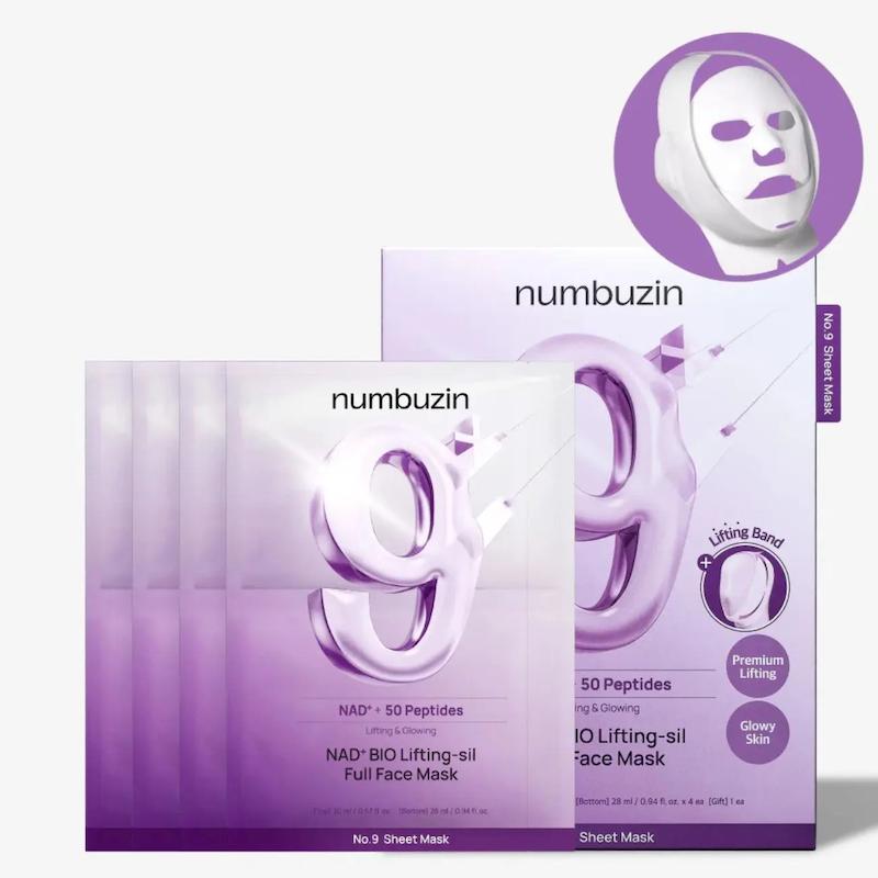 ماسک ضد چروک لیفتینگ نامبوزین شماره (9) ورقی اورجینال (Numbuzin No. 9 NAD+ Bio Lifting-sil Full Face Mask) (اورجینال)