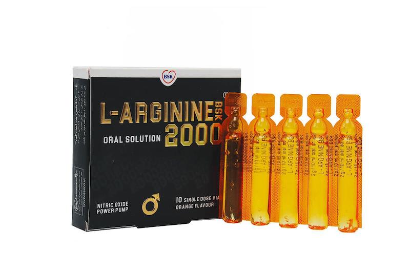 ویال آل آرژنین ۲۰۰۰ میلی گرم بی اس کی ۱۰ عدد BSK L Arginine ۲۰۰۰ mg Vials 1 Pes