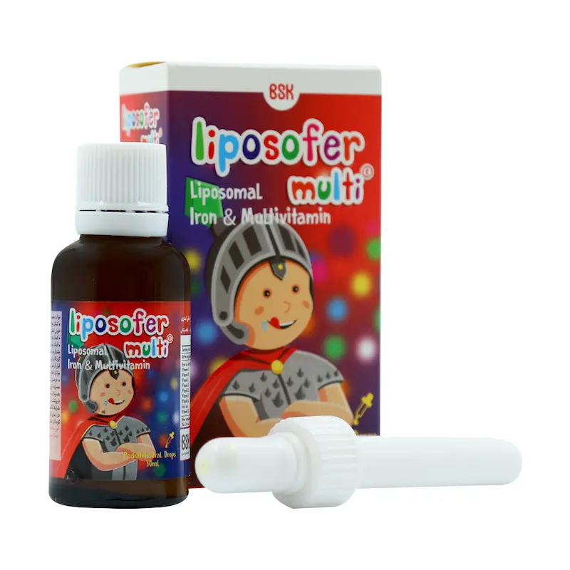 قطره خوراکی آهن لیپوزوفر مولتی بی اس کی ۳۰ میلی لیتر  BSK Liposofer Multi Oral Drops 30 ml