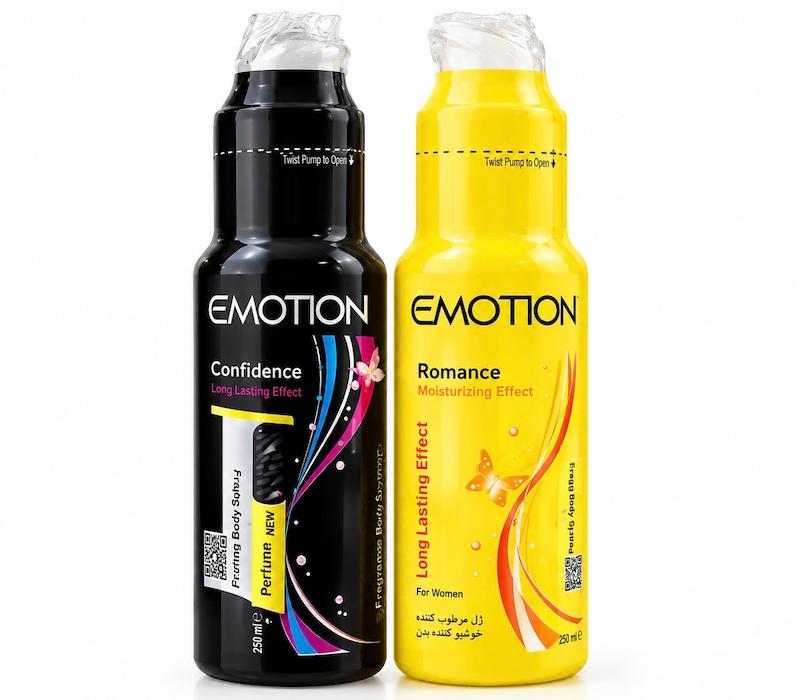 ژل حجم دهنده و روان کننده ایموشن حجم ۷۵ میل    Emotion Confidence Black and yellow Gel For Men 75
