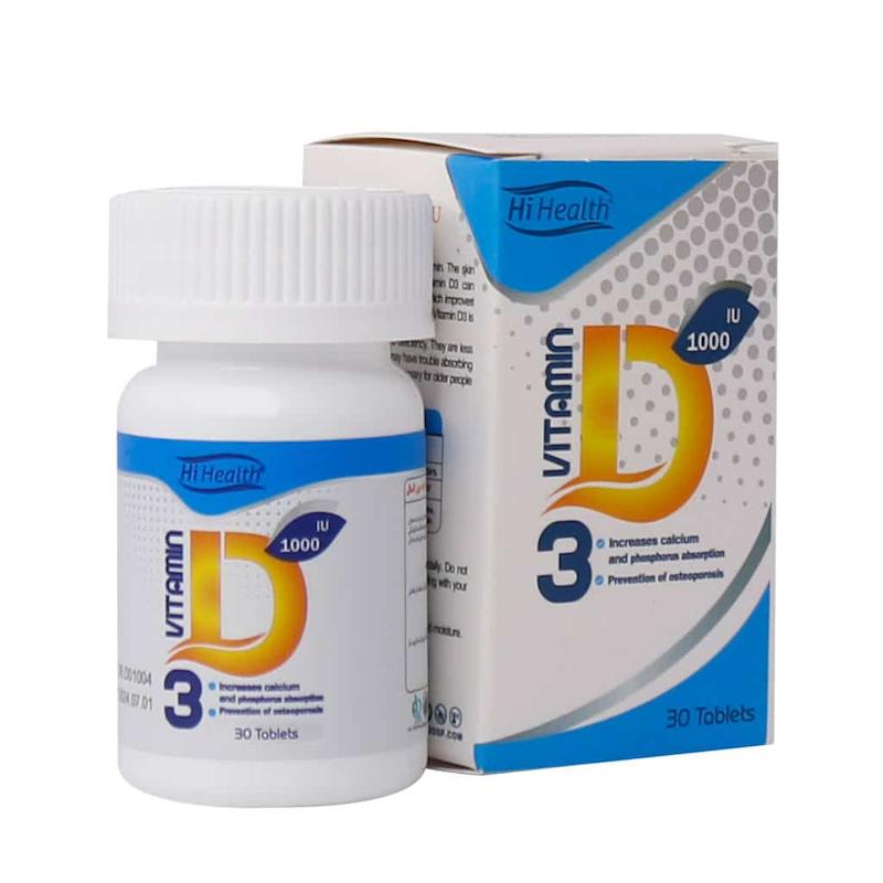 قرص ویتامین D3 1000 واحد های هلث 30 عددی__Hi Health Vitamin D3 1000 IU 30 tablets