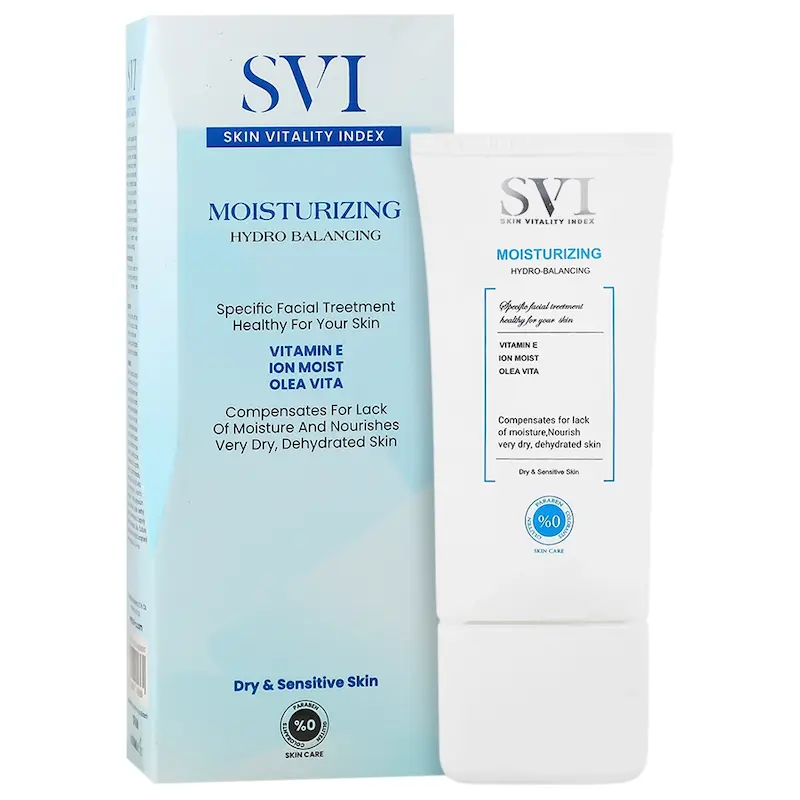 کرم مرطوب‌کننده صورت اس وی آی مدل MOISTURIZING مناسب پوست های خشک و حساس حجم 50 میلی‌لیتر