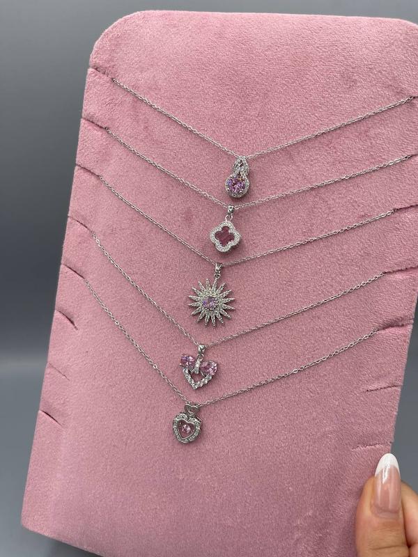 گردنبند صورتی جواهری 🩷