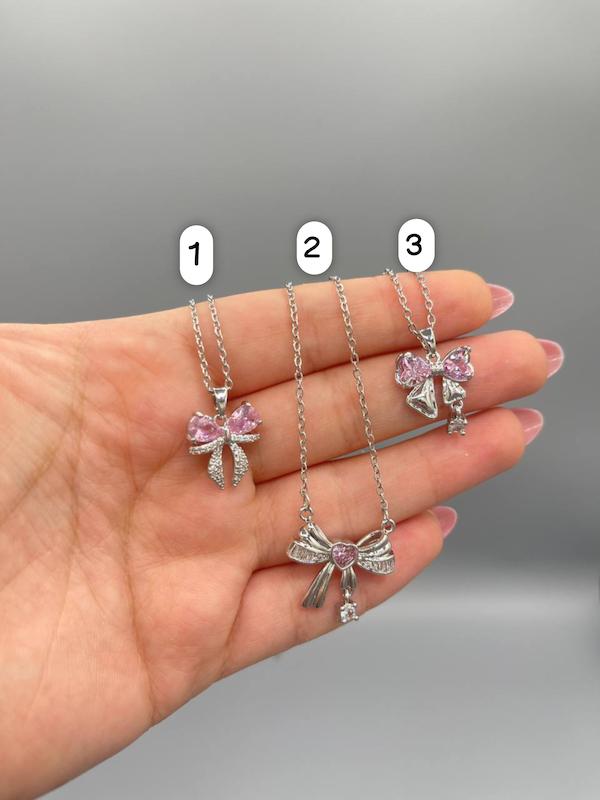 گردنبند پاپیون صورتی 🎀