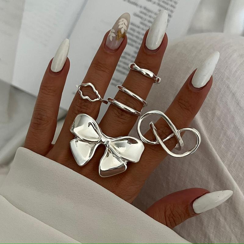 پک انگشتر آبکاری نقره 