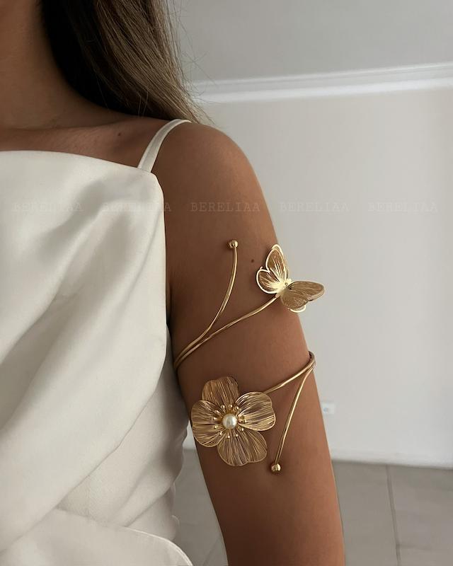 بازوبند دخترانه طرح گل و پروانه