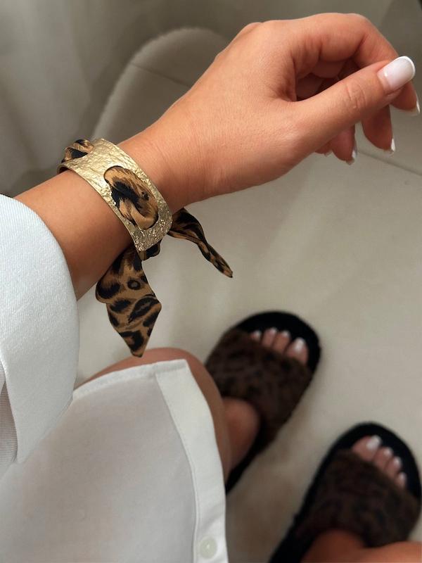 دستبند پلنگی پارچه ای