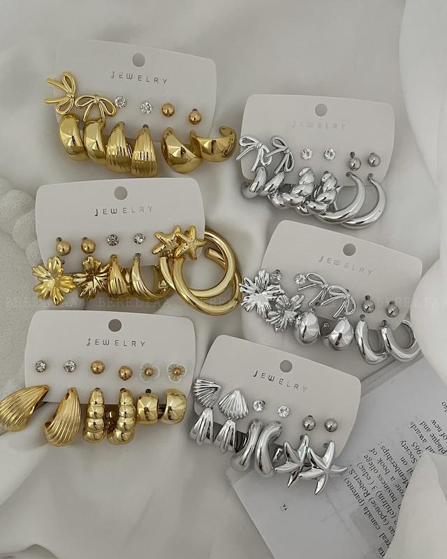 پک گوشواره آبکاری نقره 