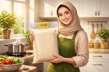 برنج وکیوم شده مخصوص خانه دار ها | جلوگیری کامل از شپشک برنج