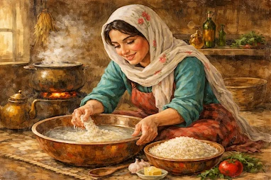 برنج باید چقدر خیس بخوره؟ راز قد کشیدن، خوش‌عطر شدن و خراب نشدن برنج ایرانی