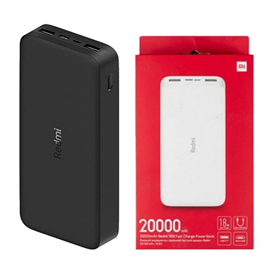 شارژر همراه شیائومی مدل Redmi ظرفیت 20000 میلی آمپر ساعت به همراه کابل تبدیل microUSB