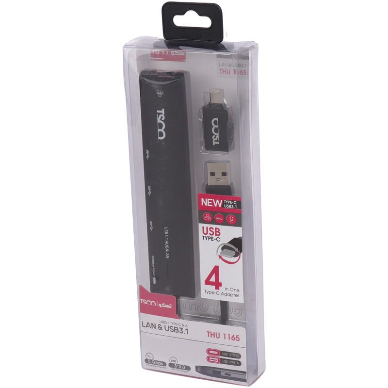 هاب TSCO THU-1165 LAN / USB3.1 to USB3.0 4Port