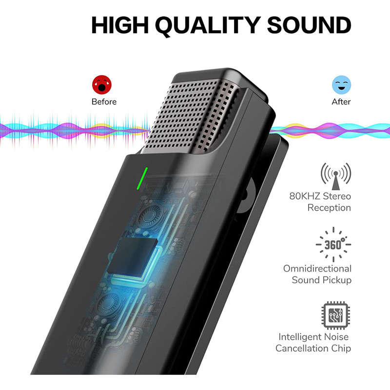ست میکروفن یقه ای بی سیم مدل AirSky Dual 3.5MM