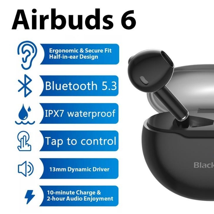 هدفون بلوتوثی بلک ویو مدل AirBuds 6