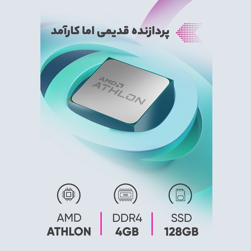 لپ تاپ 11 اینچی لنوو مدل IdeaPad 1-Athlon 4GB 128SSD