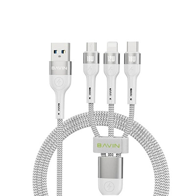 کابل تبدیل USB به USB-C / microUSB / لایتنینگ باوین مدل 3IN1-Cb-236 طول 1 متر