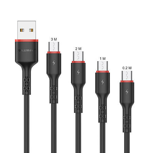 کابل شارژ USB به میکرو USB کلومن پلاس 4 عددی مدل +Koluman Plus K4