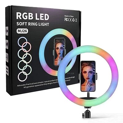 رینگ لایت مدل MJ26-RGB به همراه پایه