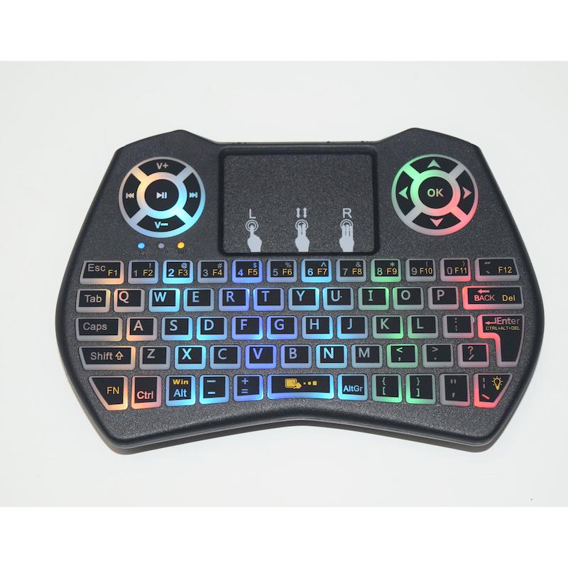 مینی کیبورد بی سیم همراه با تاچ پد مدل SUPER-RGB