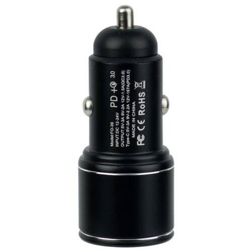 شارژر فندکی فست شارژ Universal brand 369 X-1 FO-36 QC3.0 3A PD 20W