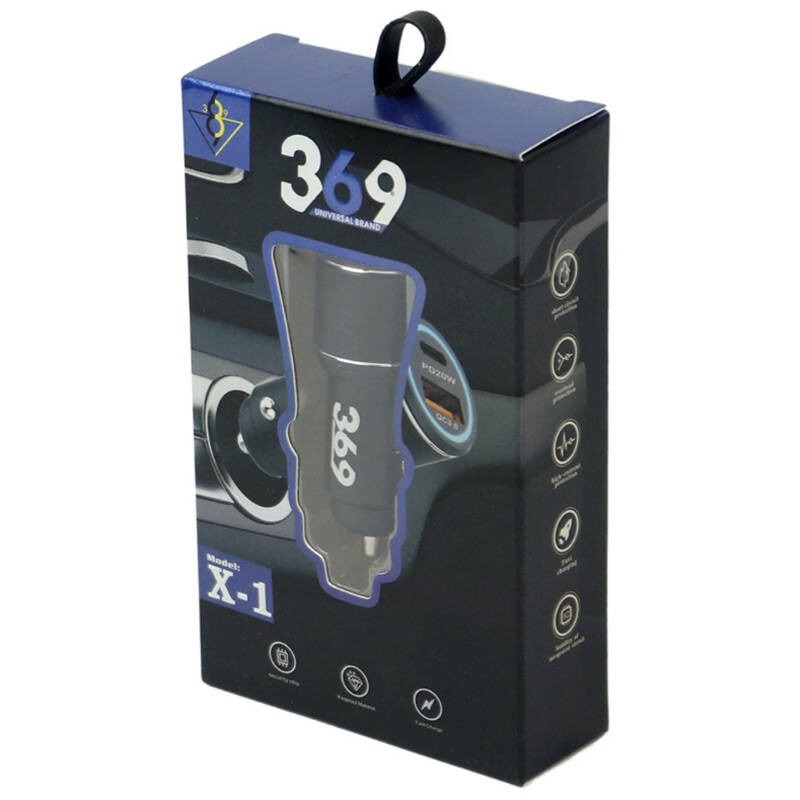 شارژر فندکی فست شارژ Universal brand 369 X-1 FO-36 QC3.0 3A PD 20W
